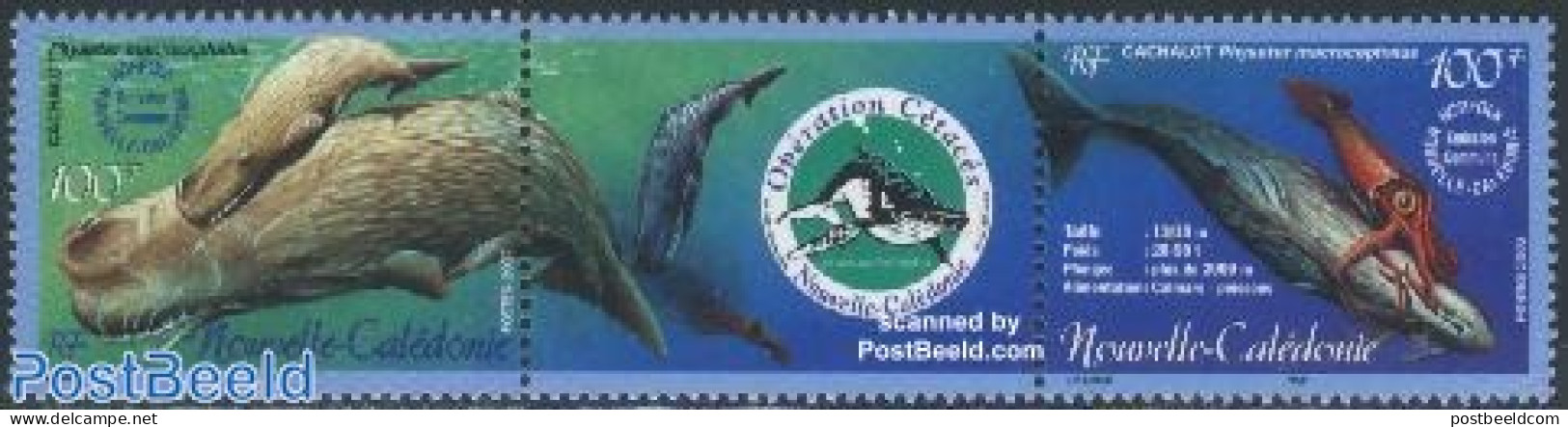 New Caledonia 2002 Sea Mammals 2v+tab [:T:], Mint NH, Nature - Various - Sea Mammals - Joint Issues - Unused Stamps