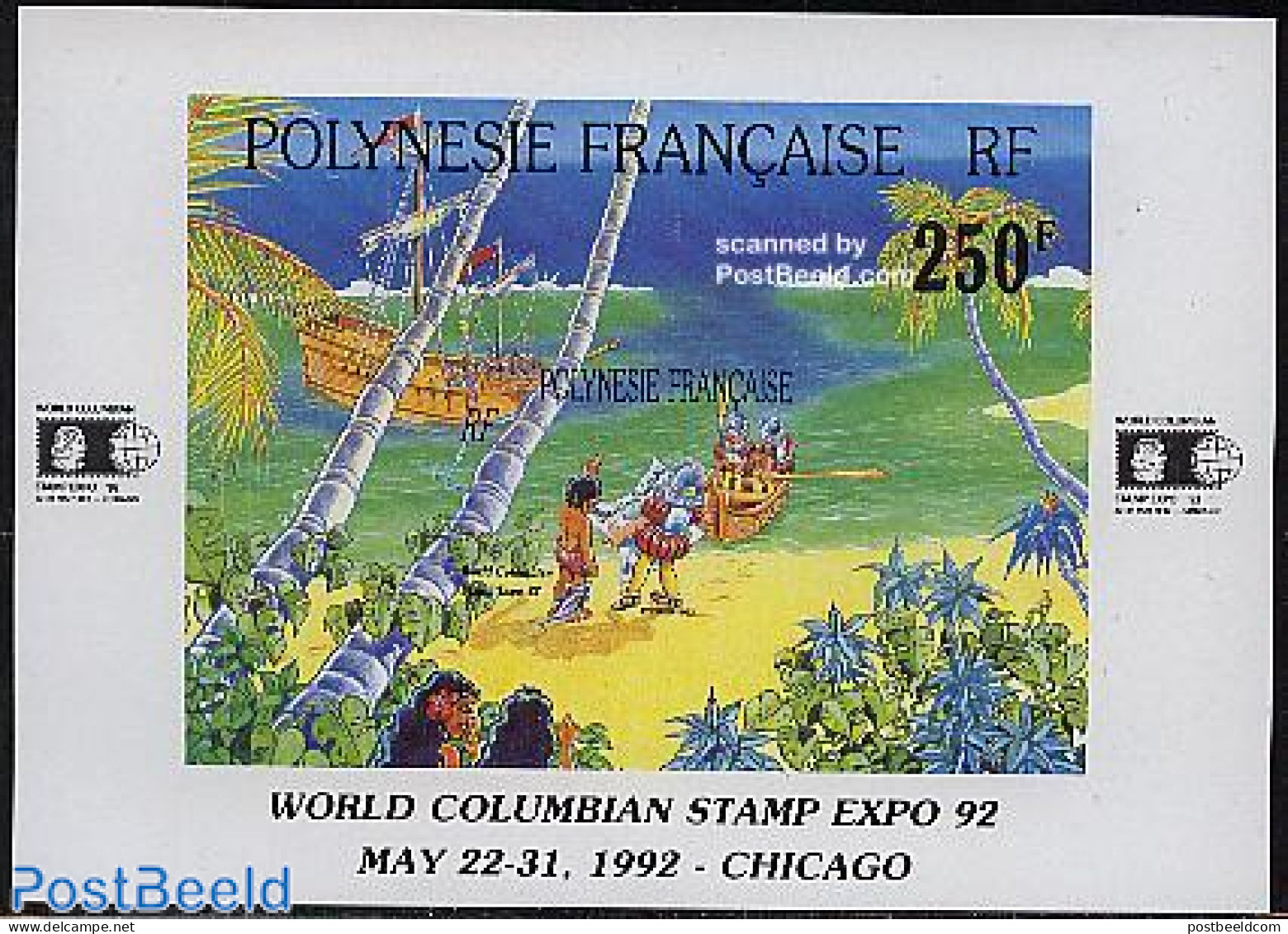 French Polynesia 1992 Columbian Stamp Expo S/s, Mint NH, History - Transport - Explorers - Ships And Boats - Ungebraucht