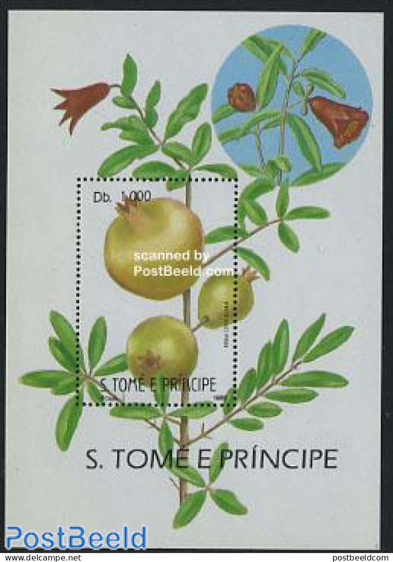 Sao Tome/Principe 1989 Fruits S/s, Mint NH, Nature - Fruit - Fruits