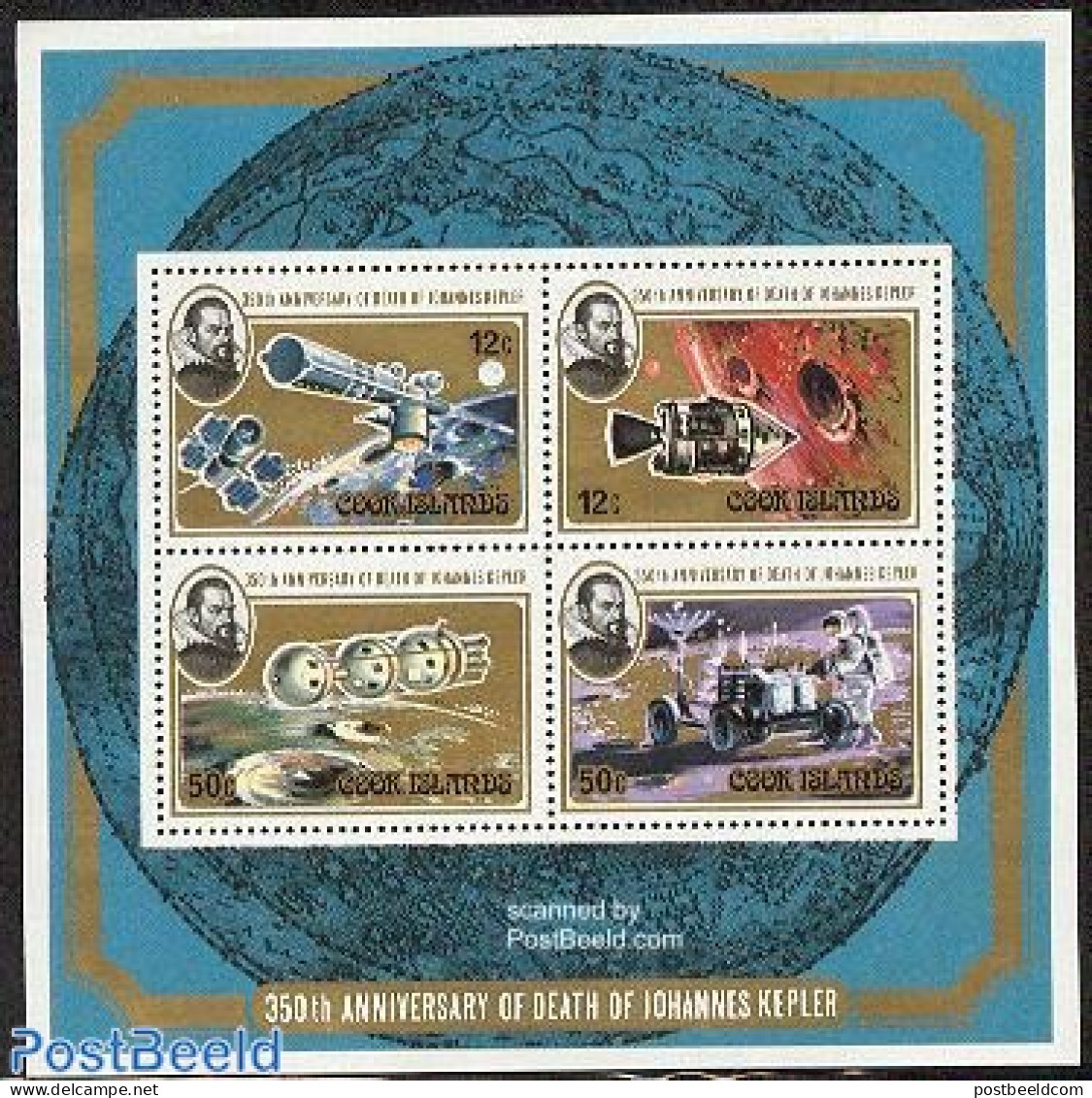 Cook Islands 1980 J. Kepler S/s, Mint NH, Science - Transport - Astronomy - Physicians - Space Exploration - Astrologie