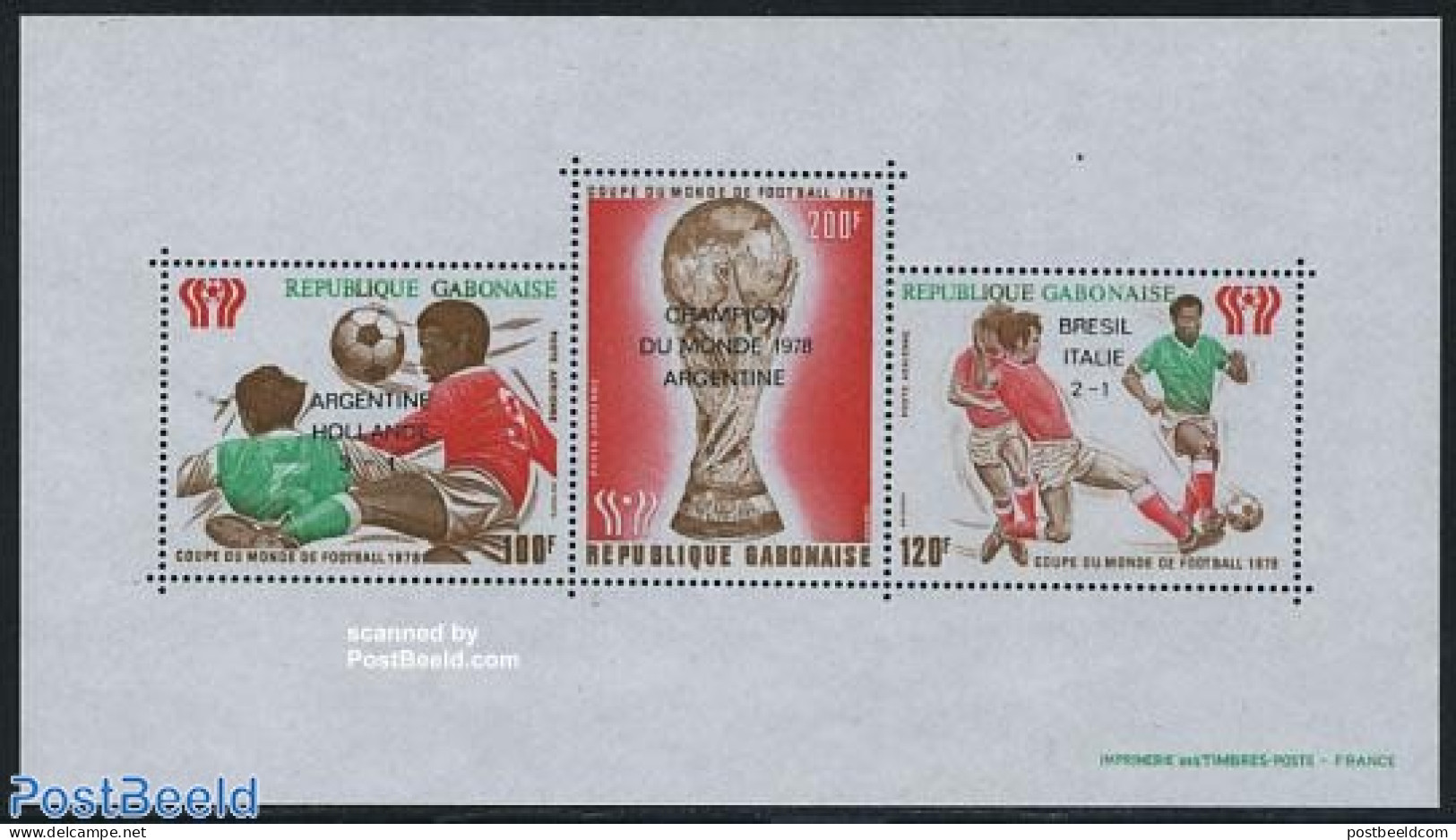 Gabon 1978 Football Winners Argentina S/s, Mint NH, Sport - Football - Unused Stamps