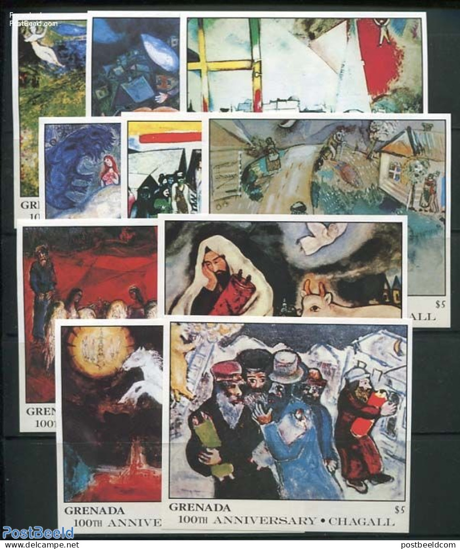 Grenada 1986 Marc Chagall 10 S/s, Mint NH, Art - Modern Art (1850-present) - Other & Unclassified