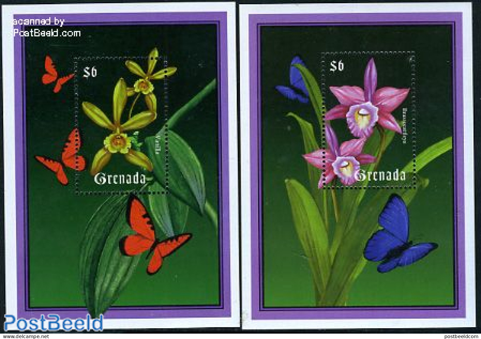 Grenada 2000 Orchids 2 S/s, Mint NH, Nature - Flowers & Plants - Orchids - Other & Unclassified