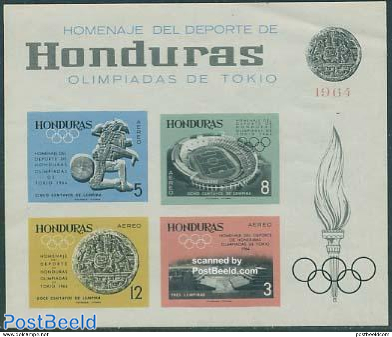 Honduras 1964 Olympic Games S/s Imperforated, Mint NH, Sport - Olympic Games - Honduras