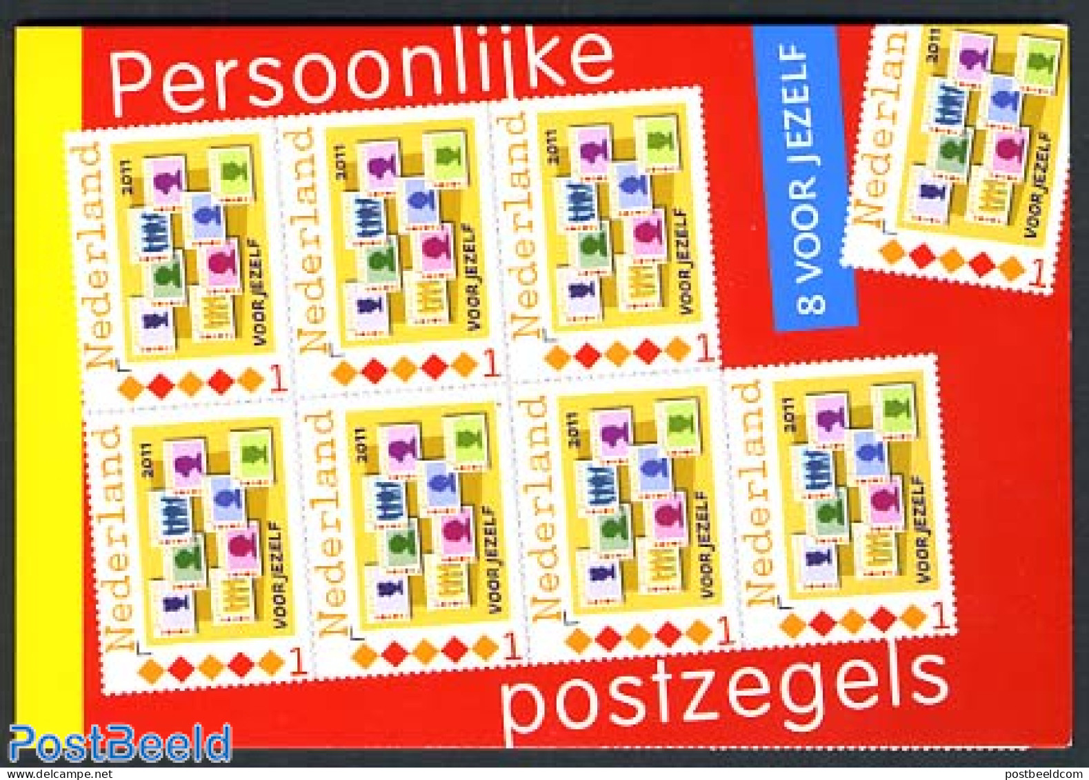 Netherlands - Personal Stamps TNT/PNL 2011 8 Voor Jezelf Booklet, Mint NH, Stamp Booklets - Non Classés