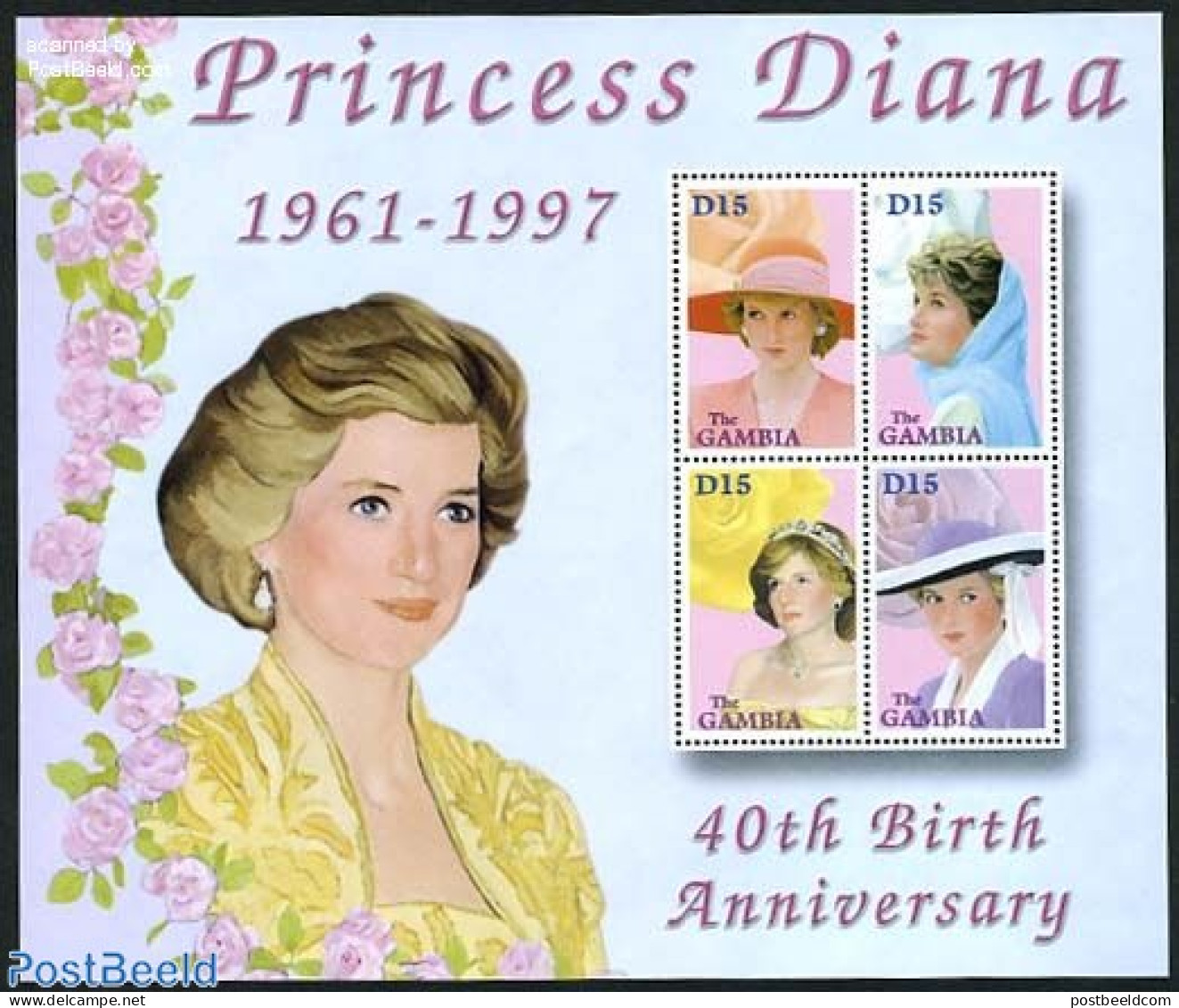 Gambia 2002 Princess Diana 4v M/s, Mint NH, History - Kings & Queens (Royalty) - Royalties, Royals