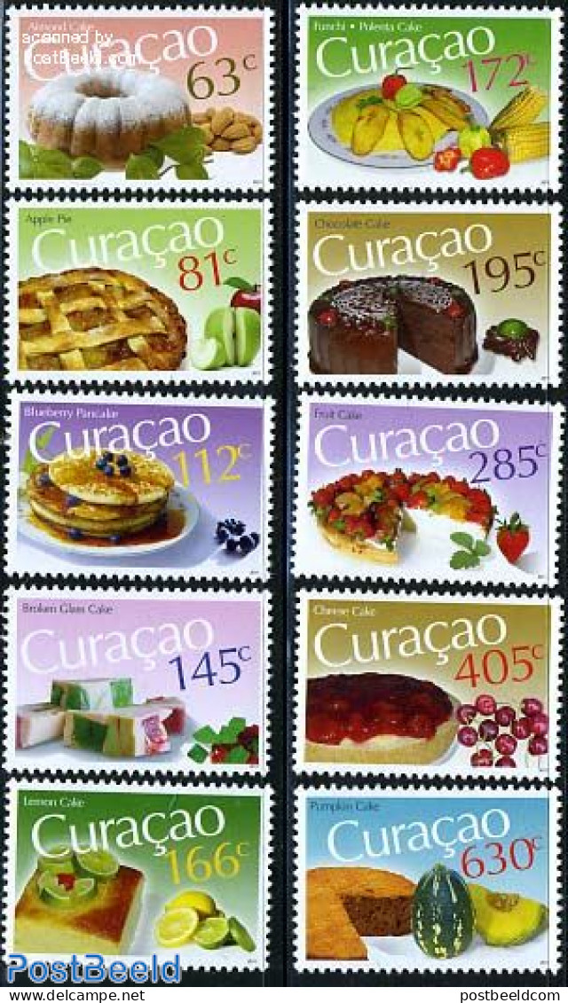 Curaçao 2011 Food Series, Cakes 10v, Mint NH, Health - Nature - Food & Drink - Fruit - Food