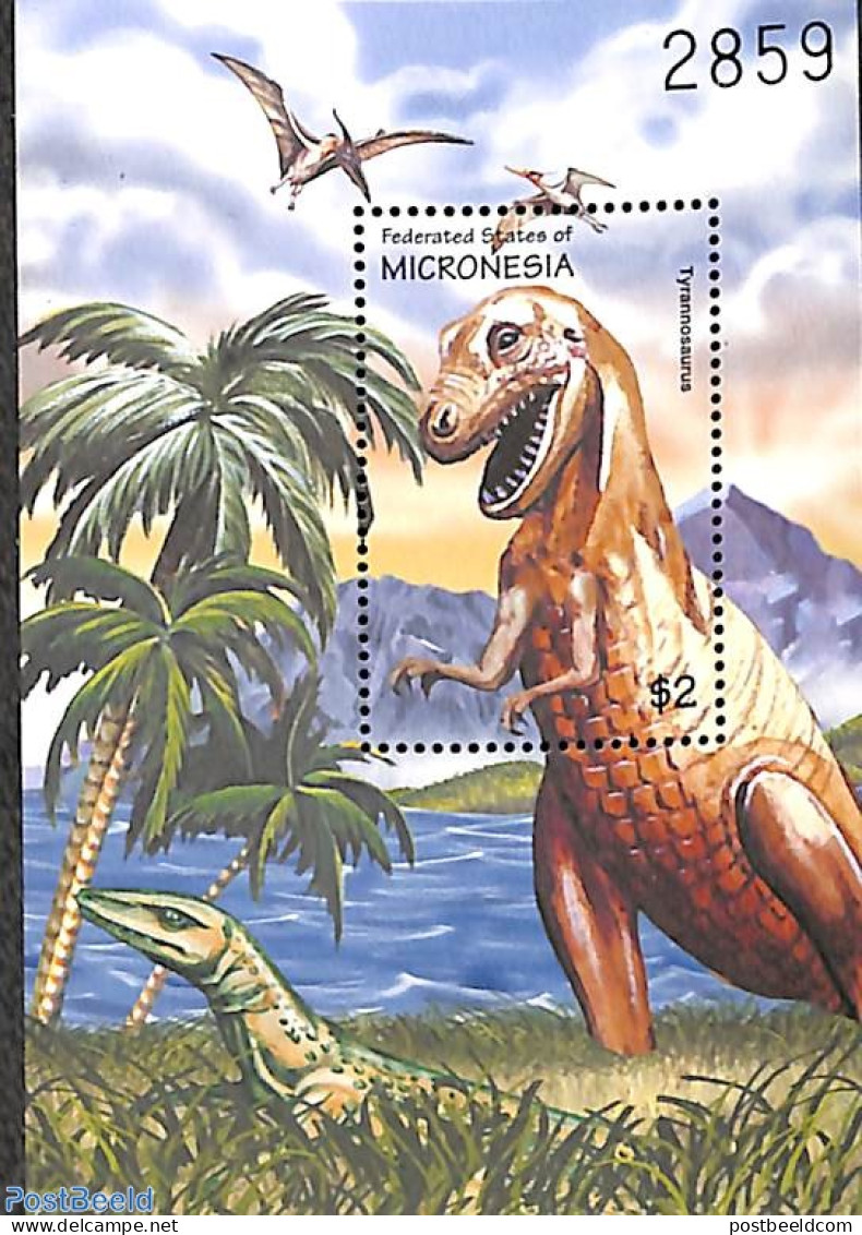 Micronesia 2001 Tyrannosaurus S/s, Mint NH, Nature - Prehistoric Animals - Prehistorics