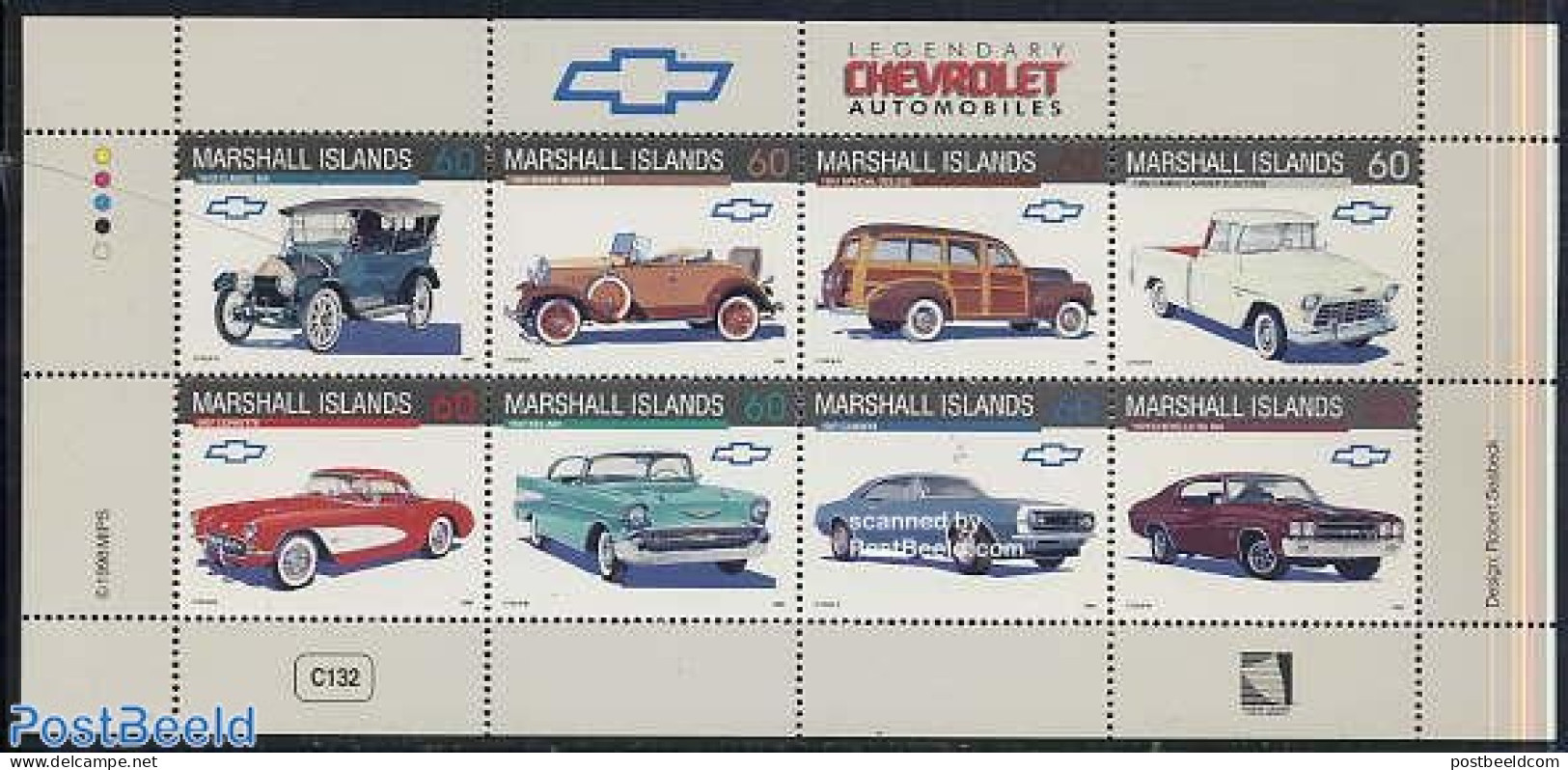 Marshall Islands 1998 Chevrolet 8v M/s, Mint NH, Transport - Automobiles - Coches