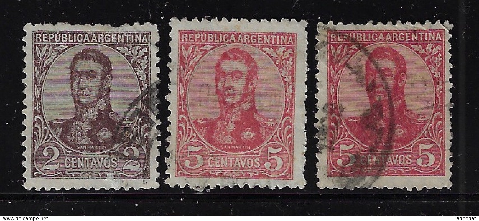 ARGENTINA  1908  SCOTT #146,149(2) USED - Oblitérés