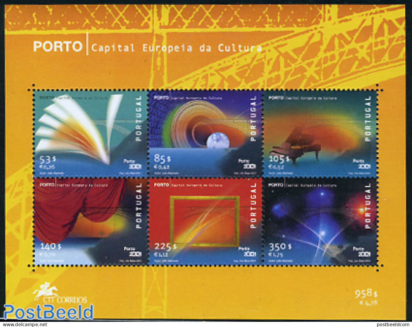 Portugal 2001 Porto, European Cultural Capital S/s, Mint NH, History - Performance Art - Europa Hang-on Issues - Music - Unused Stamps