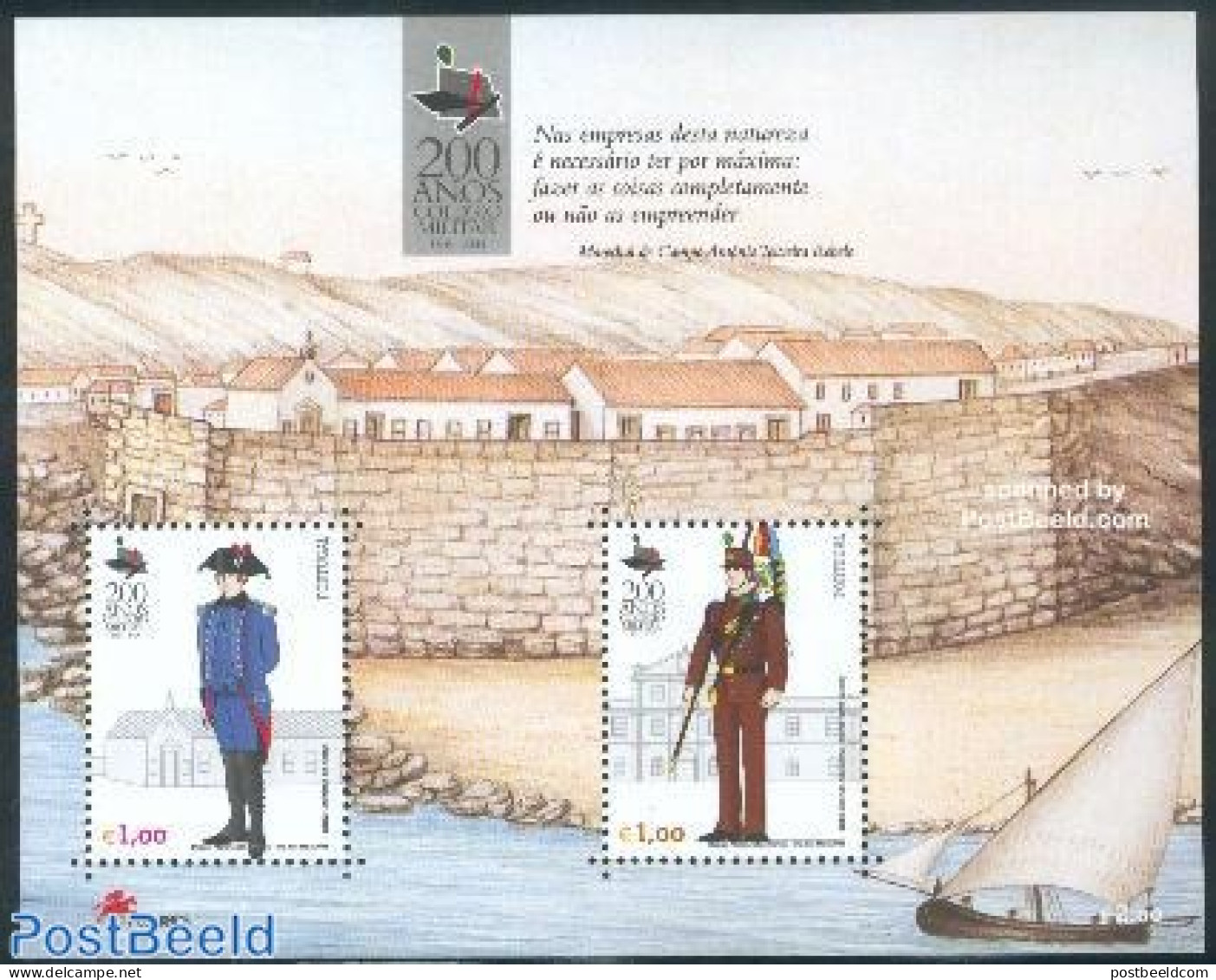Portugal 2003 Military College S/s, Mint NH, Science - Transport - Various - Education - Ships And Boats - Uniforms - .. - Unused Stamps