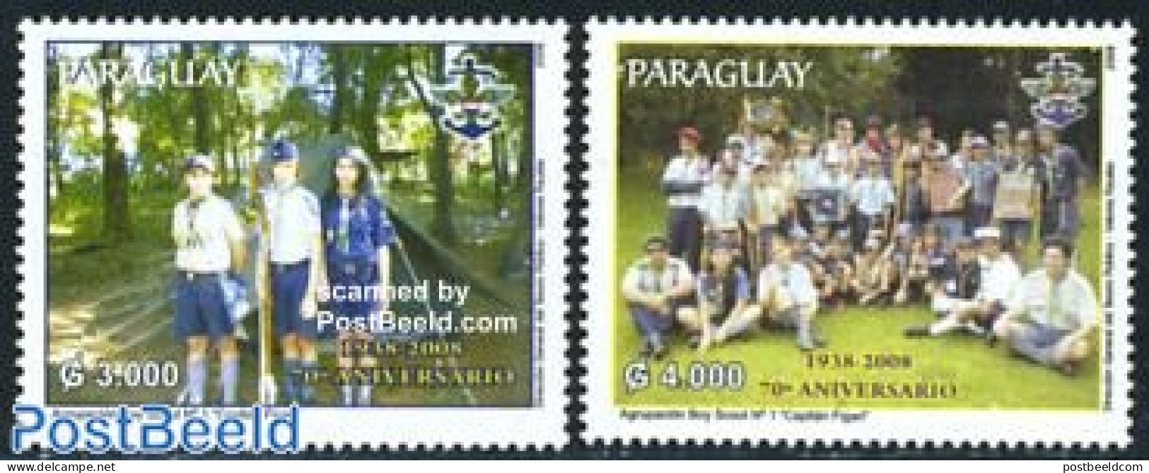 Paraguay 2008 70th Ann. Of Scouting 2v, Mint NH, Sport - Scouting - Paraguay