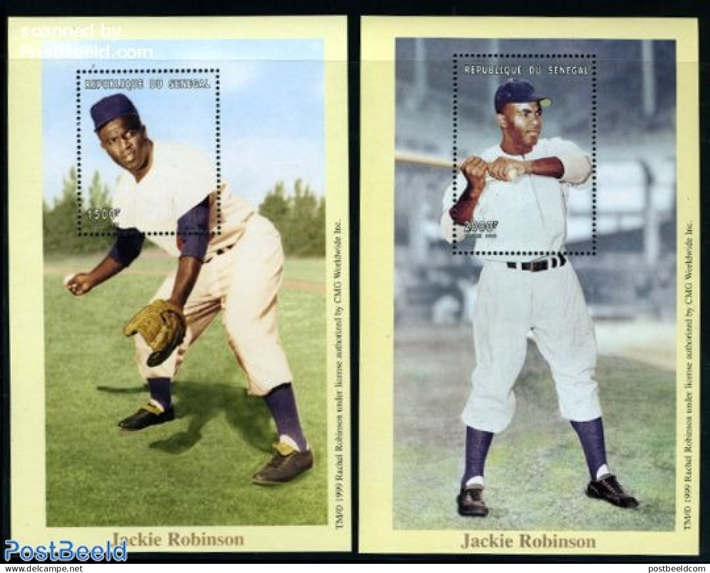 Senegal 1999 Jackie Robinson 2 S/s, Mint NH, Sport - Senegal (1960-...)