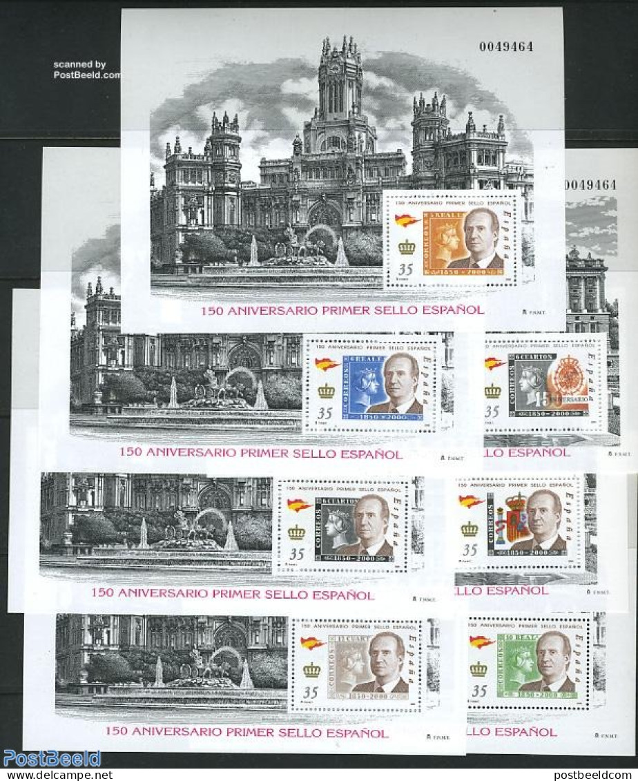 Spain 2000 150 Year Stamps 7 S/s, Mint NH - Ungebraucht