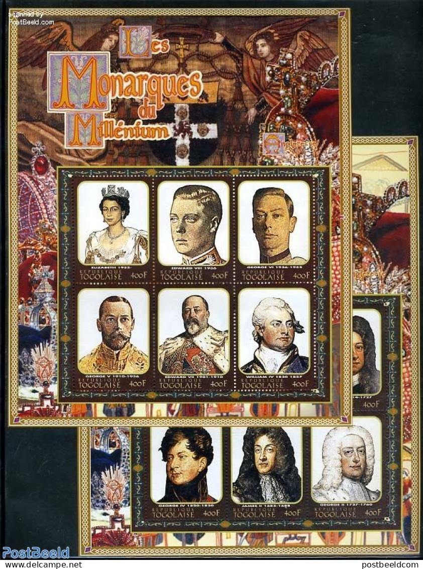 Togo 2000 British Royal History 12v (2 M/s), Mint NH, History - Kings & Queens (Royalty) - Royalties, Royals