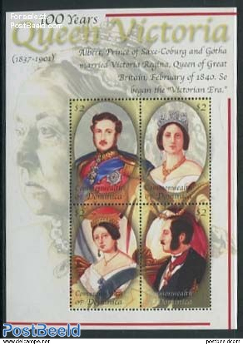 Dominica 2001 Queen Victoria 4v M/s, Mint NH, History - Kings & Queens (Royalty) - Royalties, Royals