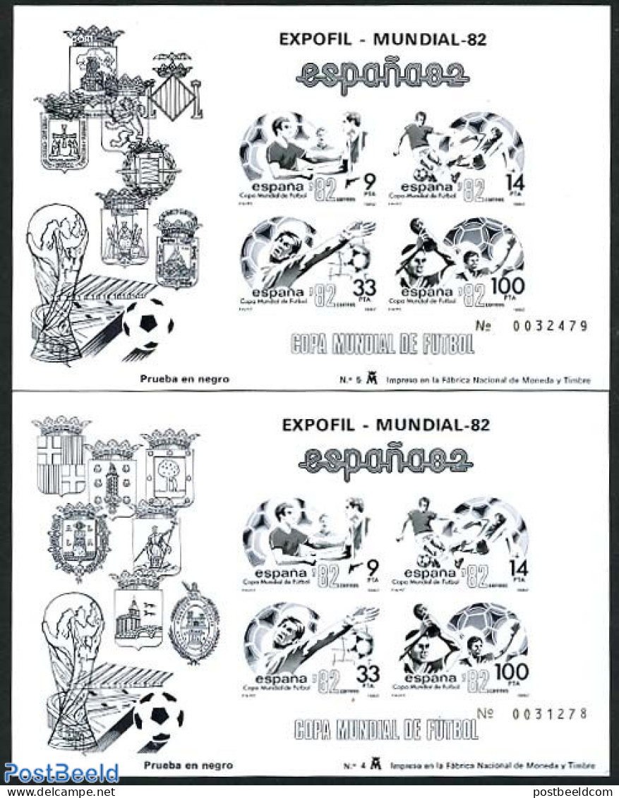 Spain 1982 Worldcup Football 2 S/s, Blackprints, Mint NH, Sport - Football - Neufs