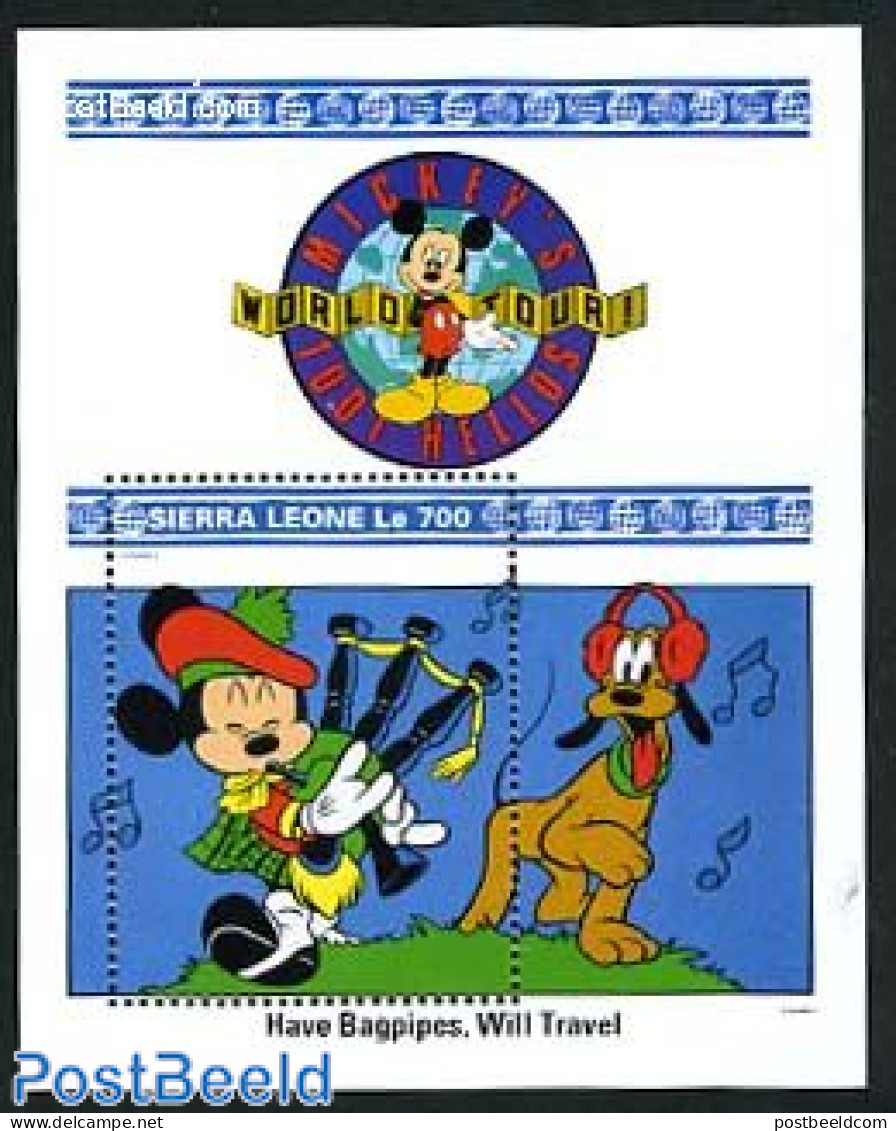 Sierra Leone 1992 Disney S/s, Scotland, Mint NH, Performance Art - Music - Art - Disney - Music