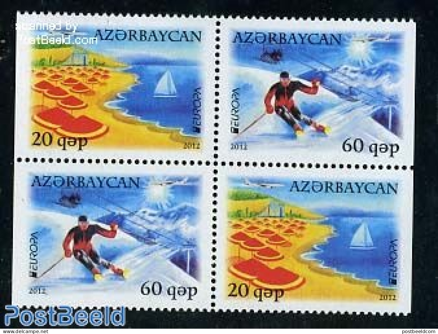 Azerbaijan 2012 Europa, Tourism 4v (from Booklet) [+], Mint NH, History - Sport - Transport - Various - Europa (cept) .. - Voile