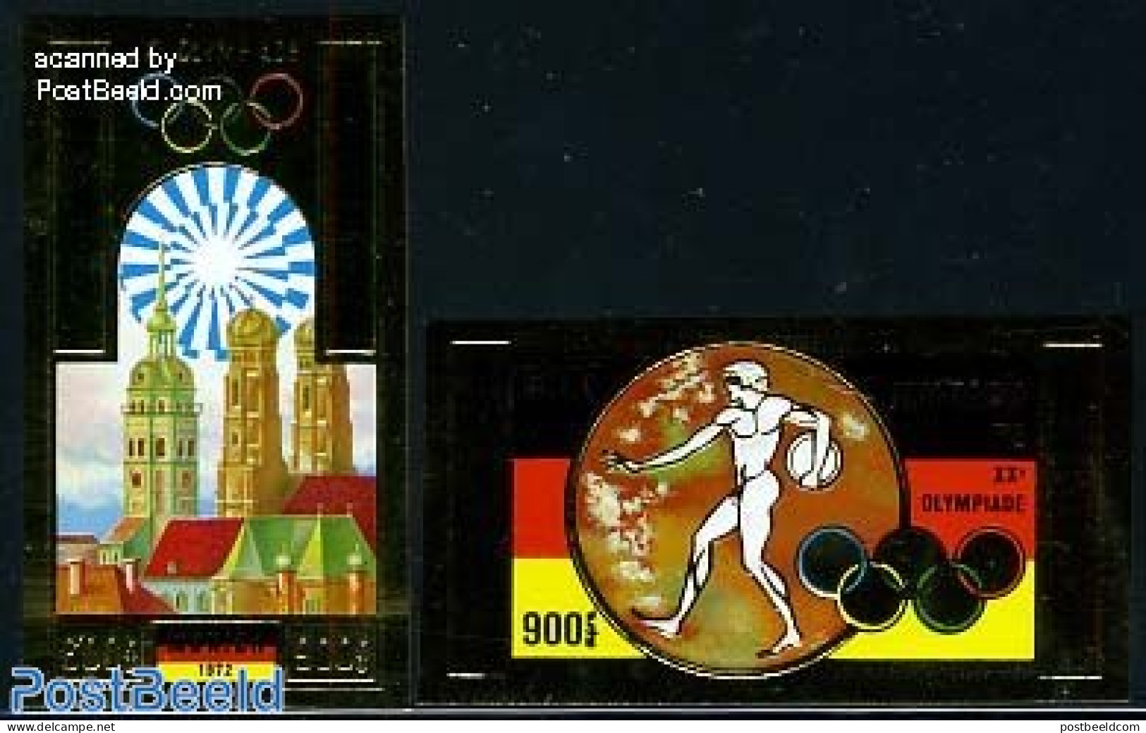 Cambodia 1972 Olympic Games 2v, Gold, Imperforated, Mint NH, Sport - Olympic Games - Cambodia