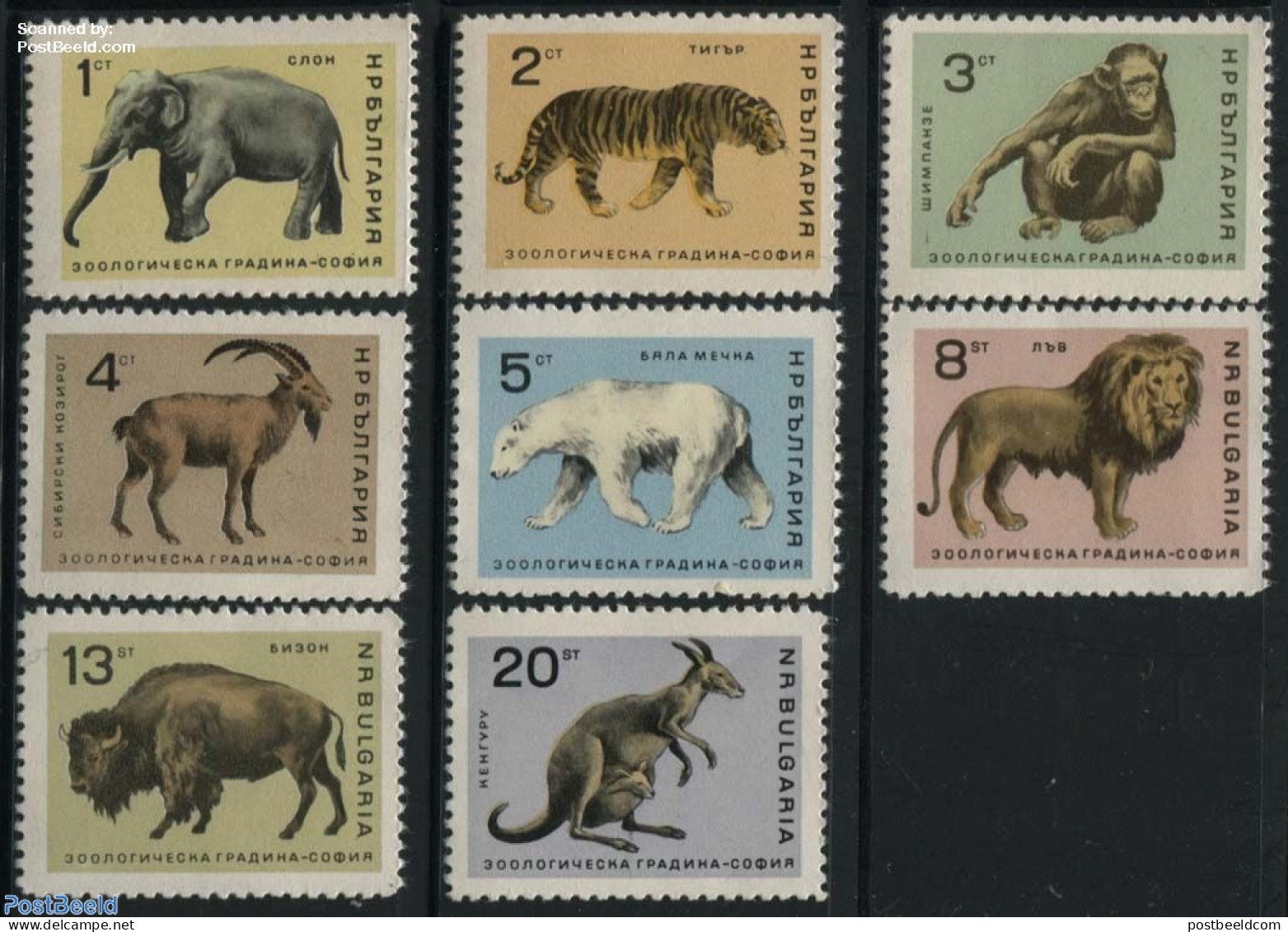 Bulgaria 1966 Sofia Zoo 8v, Mint NH, Nature - Animals (others & Mixed) - Bears - Cat Family - Elephants - Monkeys - Neufs