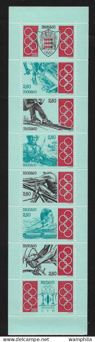 Monaco 1993. Carnet N°10, J.O .bobsleigh, Ski, Voile, Aviron, Natation, Cyclisme, - Rowing