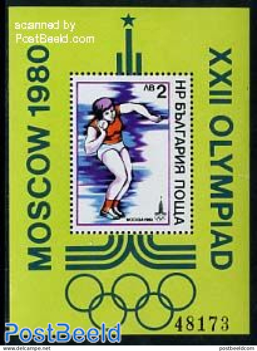 Bulgaria 1979 Olympic Games S/s, Mint NH, Sport - Athletics - Olympic Games - Unused Stamps