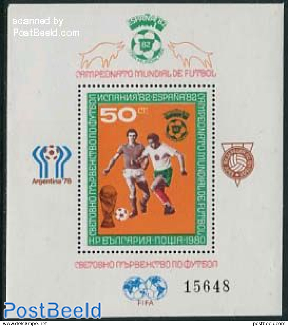 Bulgaria 1980 Football W.C. Spain S/s, Mint NH, Sport - Football - Neufs
