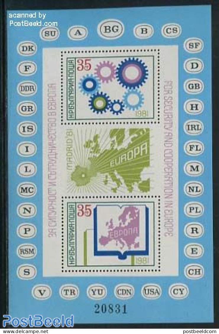 Bulgaria 1981 KSZE S/s, Mint NH, History - Various - Europa Hang-on Issues - Maps - Neufs
