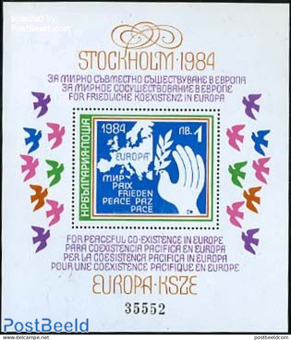 Bulgaria 1984 European Safety Conference S/s, Mint NH, History - Various - Europa Hang-on Issues - Maps - Ungebraucht