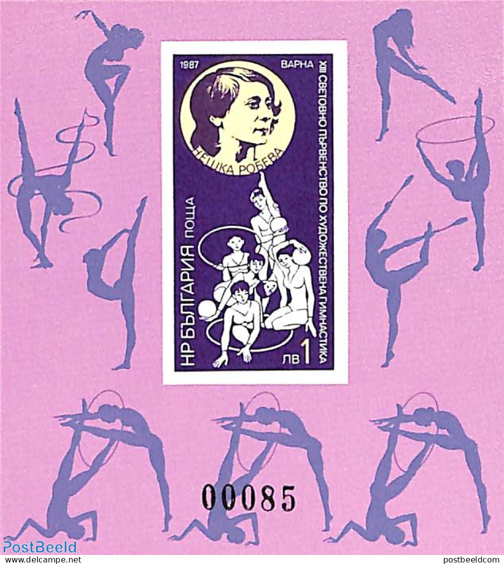 Bulgaria 1987 Gymnastics Imperforated S/s, Mint NH, Sport - Gymnastics - Sport (other And Mixed) - Unused Stamps