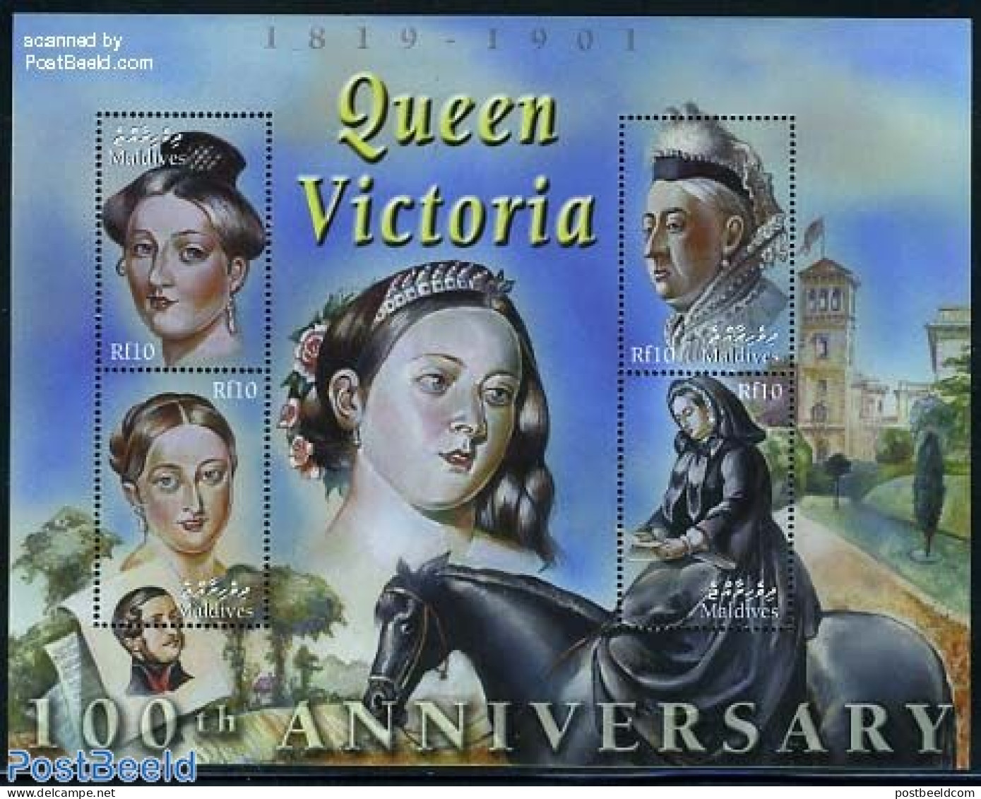 Maldives 2001 Queen Victoria 4v M/s, Mint NH, History - Kings & Queens (Royalty) - Royalties, Royals