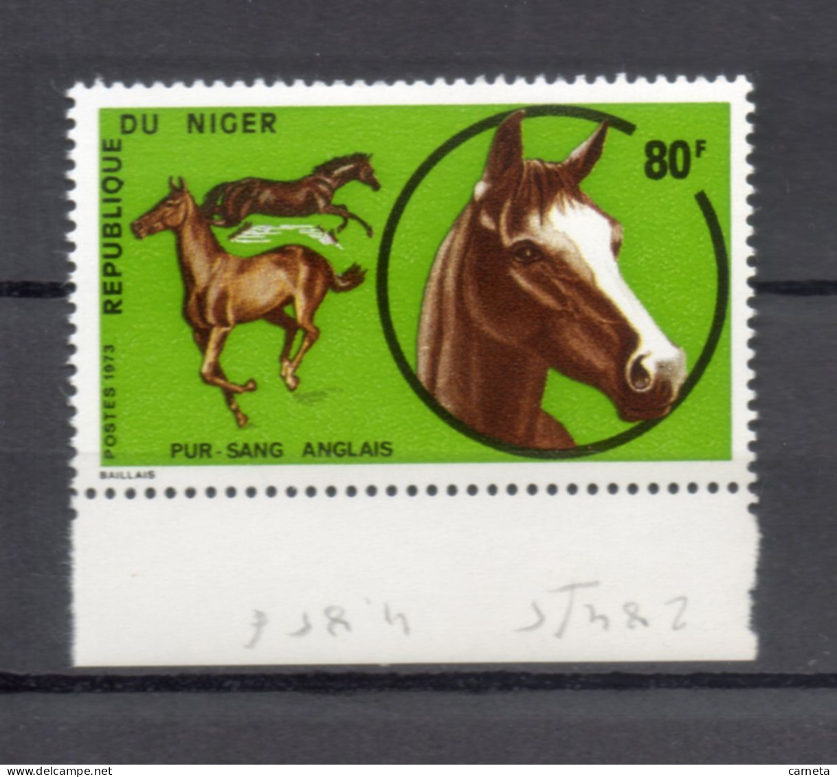 NIGER   N° 284    NEUF SANS CHARNIERE  COTE 2.50€    CHEVAL ANIMAUX FAUNE - Niger (1960-...)