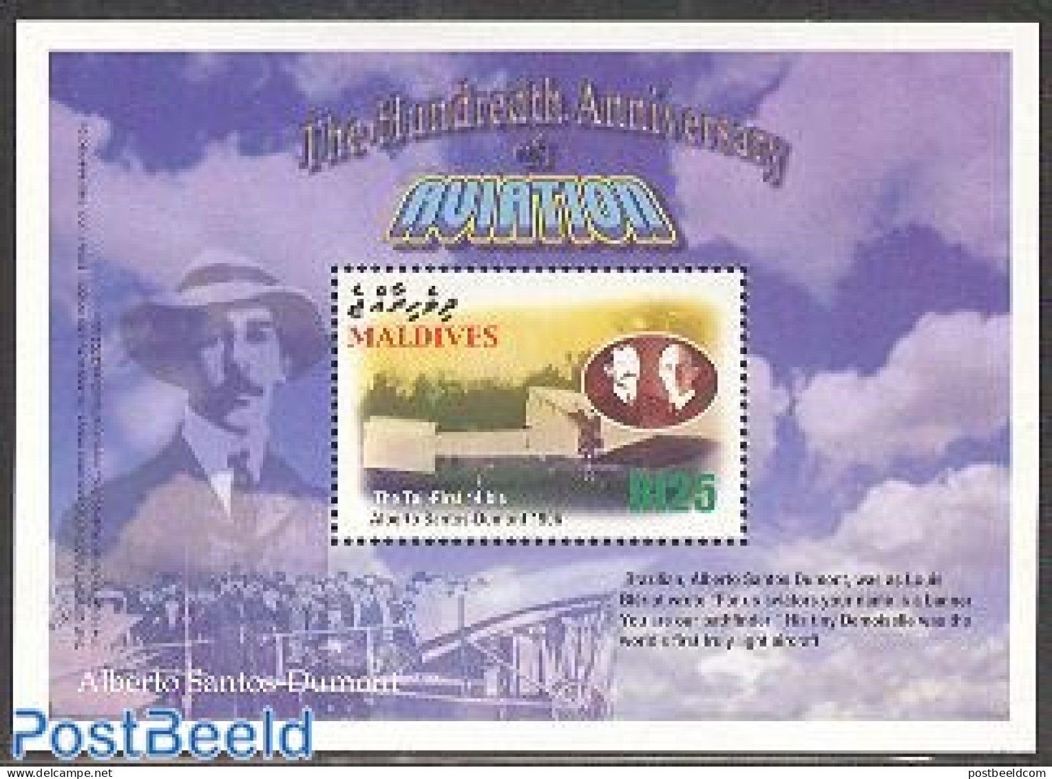 Maldives 2003 100 Years Aviation S/s, Mint NH, Transport - Aircraft & Aviation - Airplanes