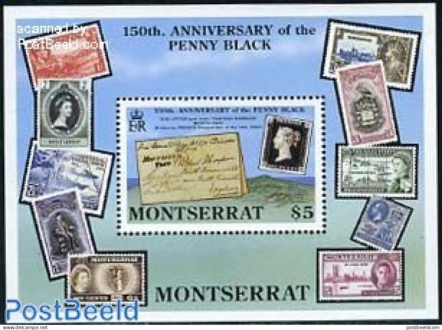 Montserrat 1990 150 Years Stamps S/s, Mint NH, Stamps On Stamps - Stamps On Stamps