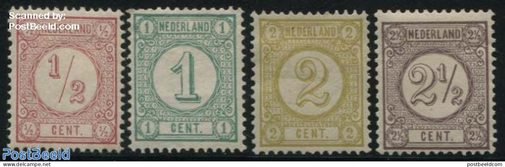 Netherlands 1894 Definitives 4v, New Colours, Unused (hinged) - Unused Stamps