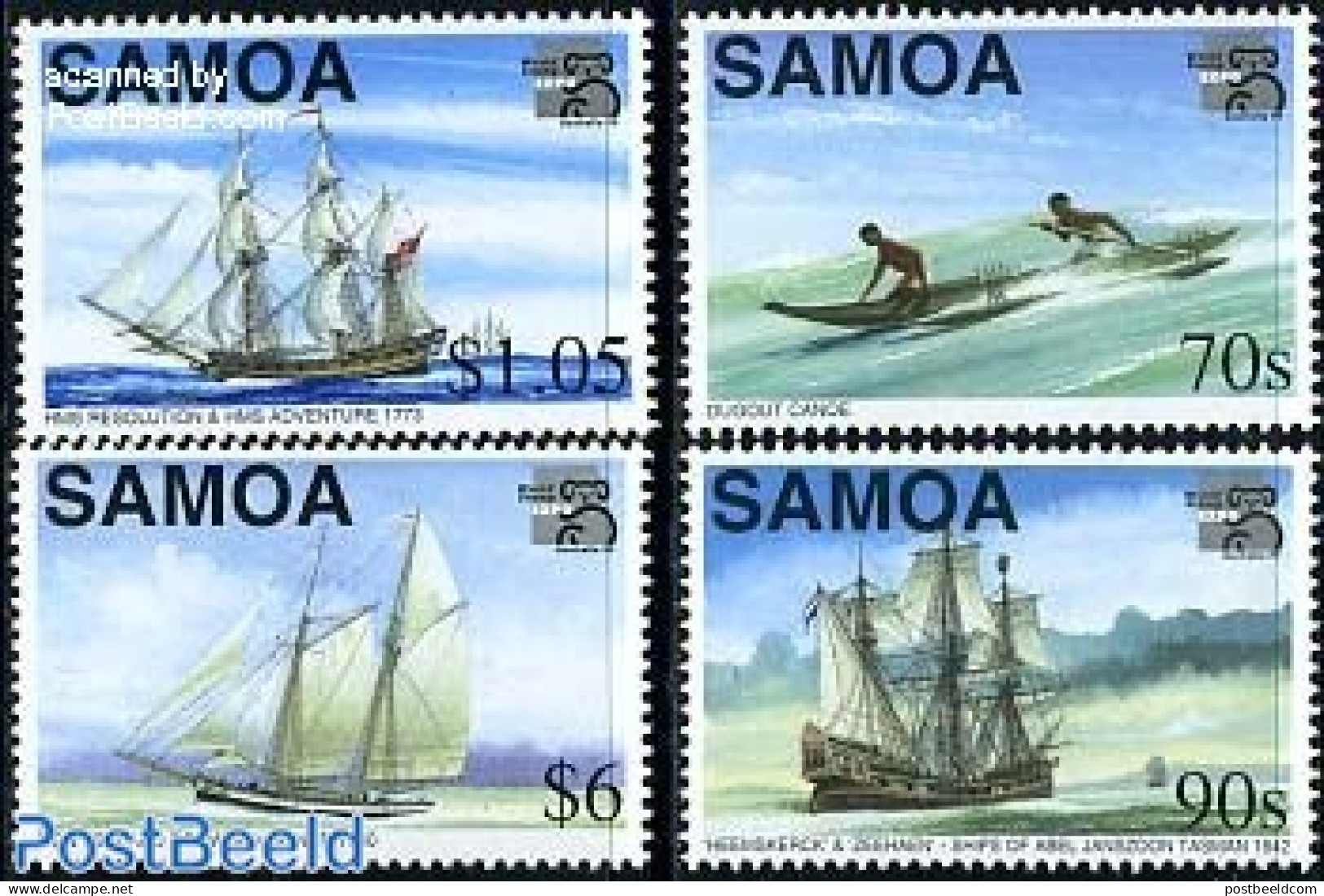 Samoa 1999 Ships, AUSTRALIA 99 4v, Mint NH, Transport - Ships And Boats - Boten