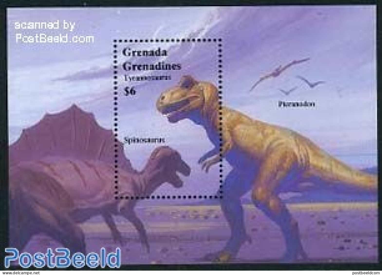 Grenada Grenadines 1994 Spinosaurus, Tyrannosaurus S/s, Mint NH, Nature - Prehistoric Animals - Prehistorics