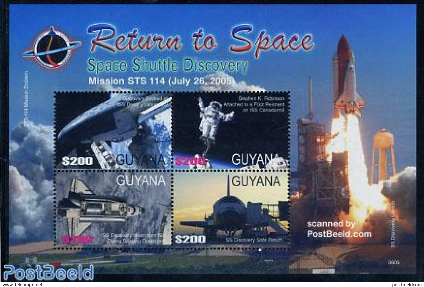 Guyana 2006 Return To Space 4v M/s, Mint NH, Transport - Space Exploration - Guyane (1966-...)