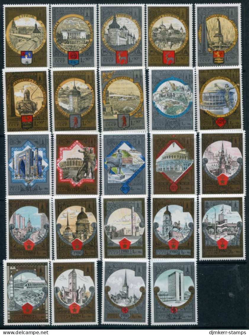 SOVIET UNION 1978-80 Olympic Games, Moscow Cities Of The Golden Ring And Tourism Complete (22) MNH / **. - Unused Stamps
