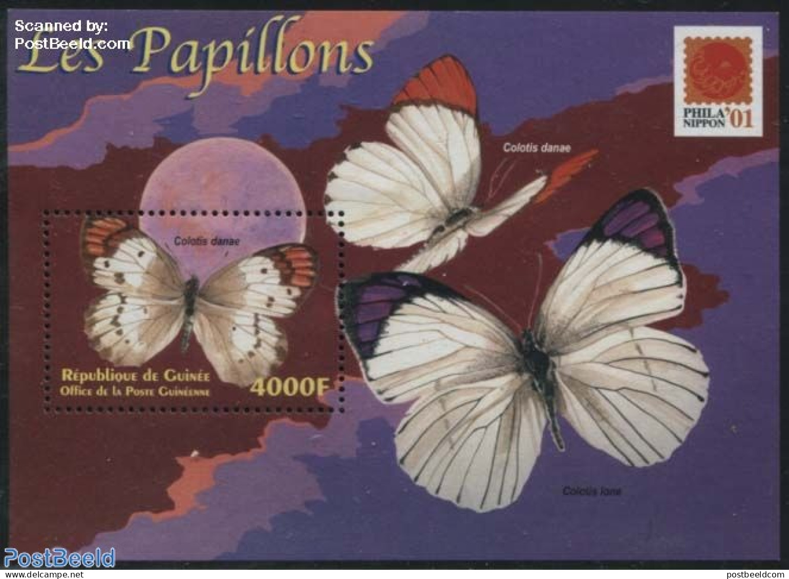 Guinea, Republic 2001 Butterflies S/s, Colotis Danae, Mint NH, Nature - Butterflies - Other & Unclassified