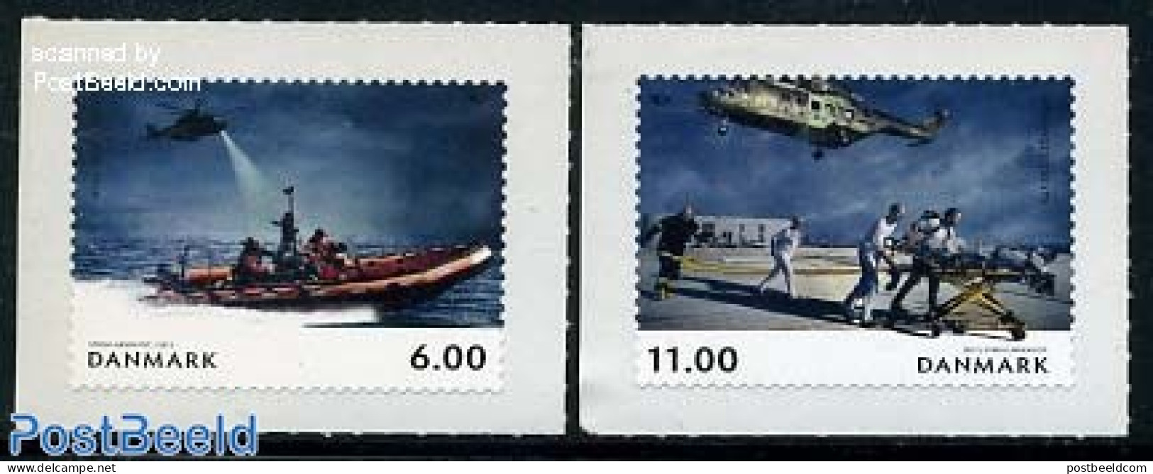 Denmark 2012 Norden 2v S-a, Mint NH, History - Transport - Europa Hang-on Issues - Helicopters - Ships And Boats - Ungebraucht