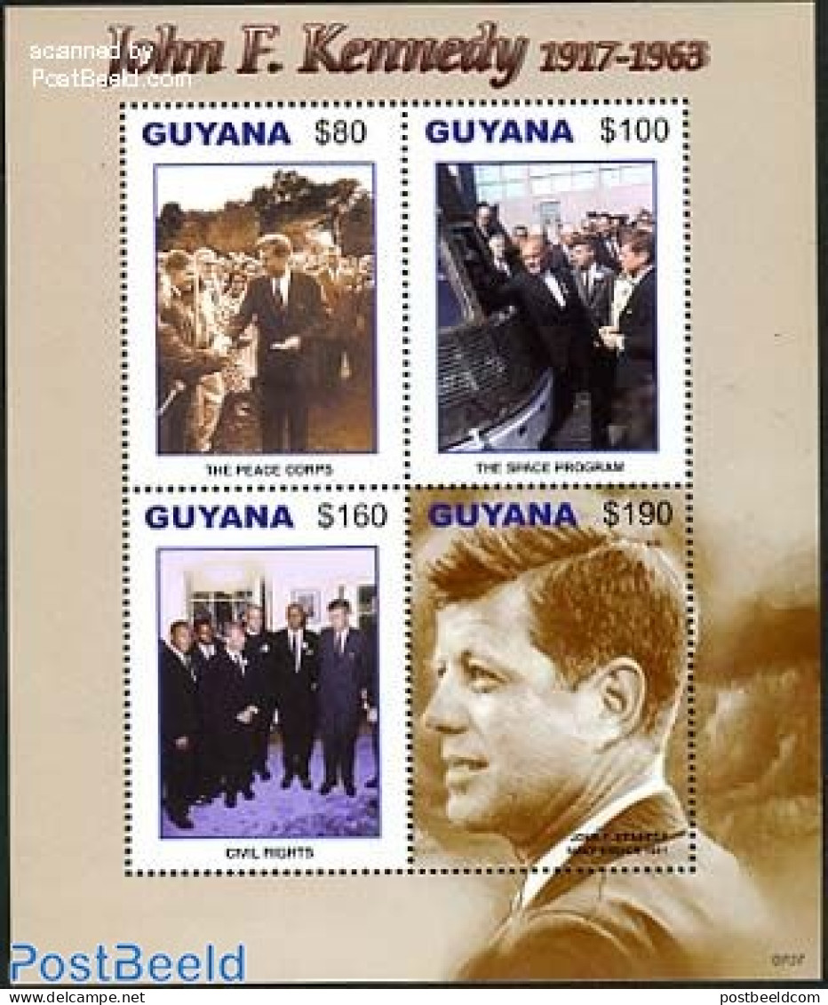 Guyana 2007 John F. Kennedy 4v M/s, Mint NH, History - American Presidents - Guyana (1966-...)