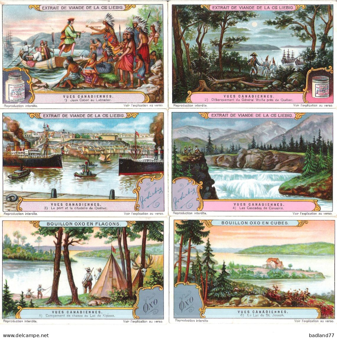 S1222 - Lot 6 Chromos LIEBIG - Vues Canadiennes - Liebig