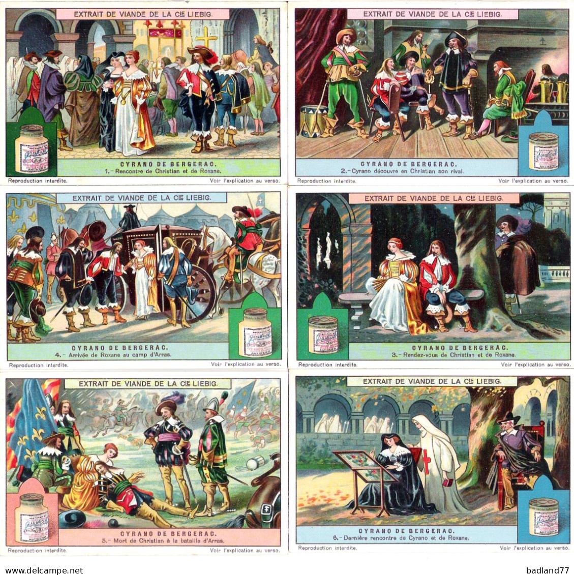 S1191 - Lot 6 Chromos LIEBIG -  Cyrano De Bergerac - Liebig