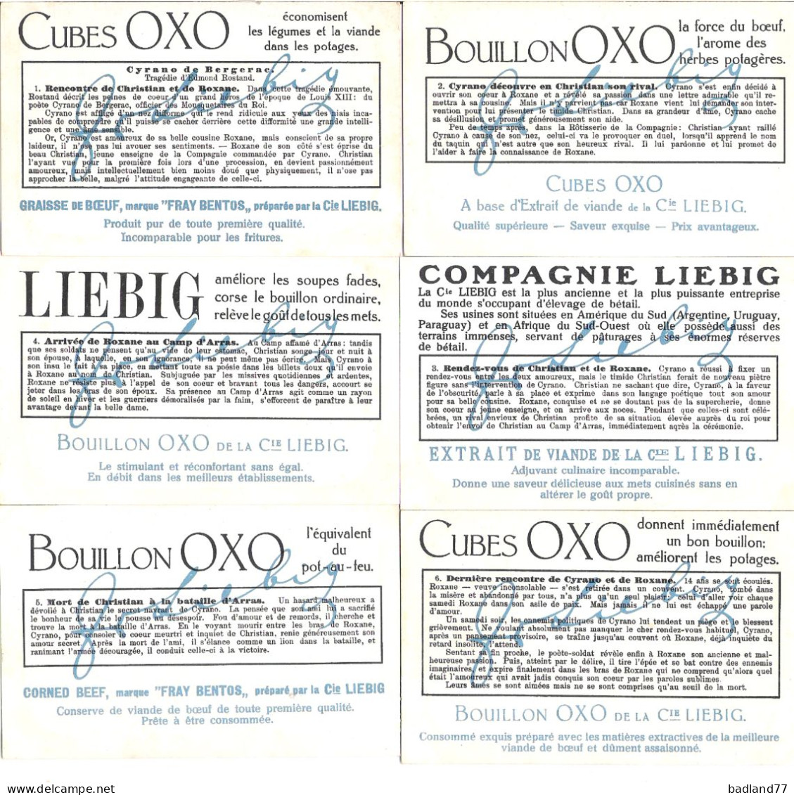 S1191 - Lot 6 Chromos LIEBIG -  Cyrano De Bergerac - Liebig