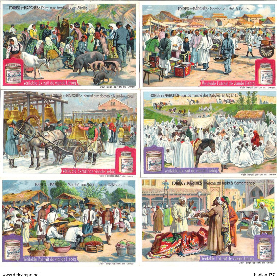 S0894 - Lot 6 Chromos LIEBIG - Foires Et Marchés - Liebig