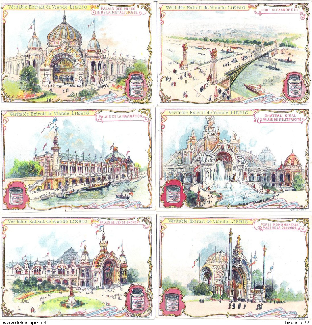 S0624 - Lot 6 Chromos LIEBIG - Exposition Universelle - Liebig