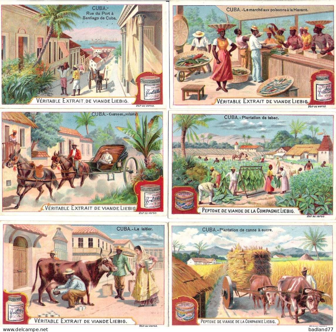 S0585 - Lot 6 Chromos LIEBIG - Cuba - Liebig